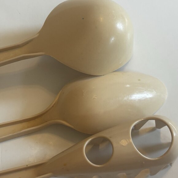 VTG Tailor Made USA Almond Nylon Pasta Spoon/Slotted Spaghetti Fork Set 3pc - Picture 5 of 7